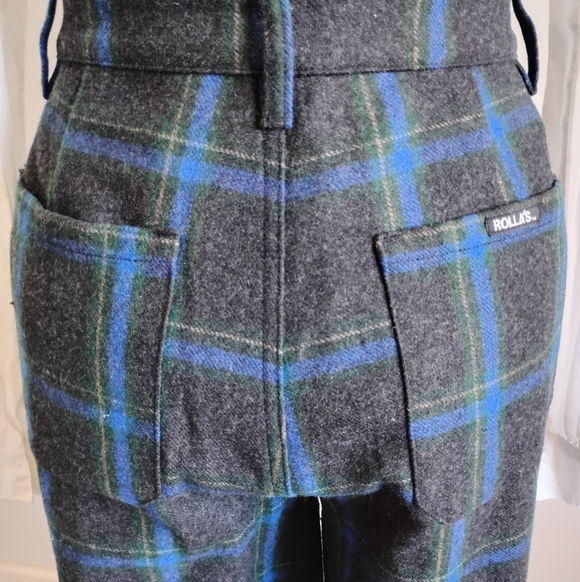 ROLLA'S Wool Blend Plaid Pants High Waist Wide Leg Blue Gray Size 29 - Picture 11 of 17